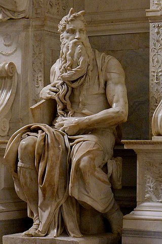 Moses, by Michelangelo.  Photo by Jrg Bittner Unna.  Wikimedia Commons.  Moses is holding rectangular tablets, in accordance with ancient rabbinic tradition.