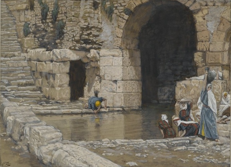 The Blind Man Washes in the Pool of Siloam, by James Tissot