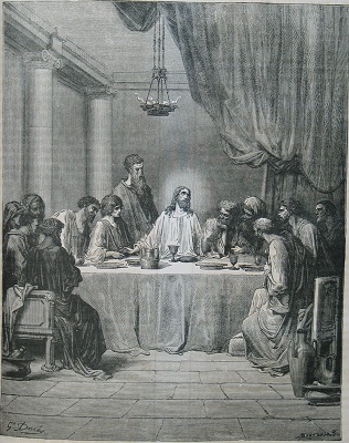 The Last Supper, by Gustave Dore. Click to enlarge. See below for provenance.
