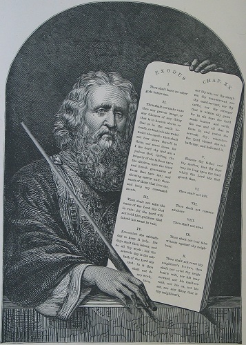Moses with the Tablets of the Law. Click to enlarge. See below for provenance.