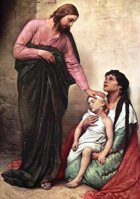 Christ Healing the Sick Child. Click to enlarge. See below for provenance.