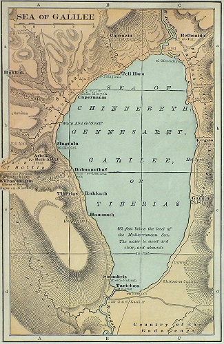 Map of the Sea of Galilee. Click to enlarge.