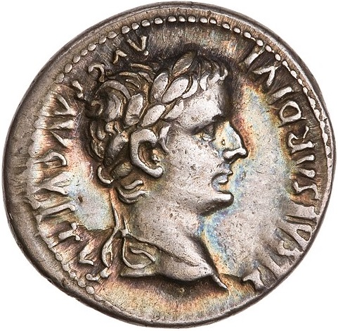 Silver Denarius of Tiberius Caesar.  Courtesy of the American Numismatic Society and Wikimedia.